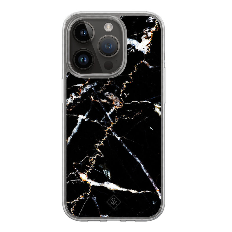 Casimoda iPhone 13 Pro hybride hoesje - Marmer zwart