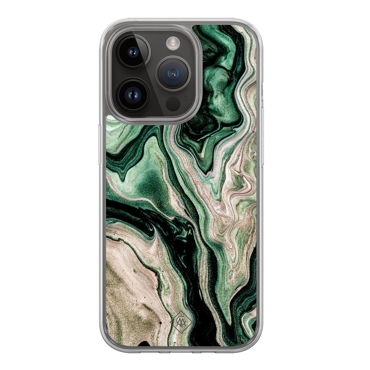 iPhone 13 Pro hybride hoesje - Green waves