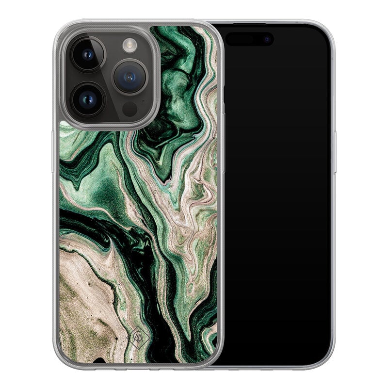 Casimoda iPhone 13 Pro hybride hoesje - Green waves
