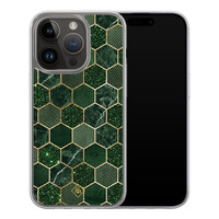 Casimoda iPhone 13 Pro hybride hoesje - Kubus groen