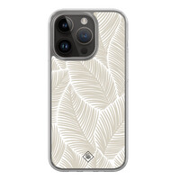 Casimoda iPhone 13 Pro hybride hoesje - Palmy leaves beige