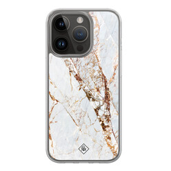 Casimoda iPhone 13 Pro hybride hoesje - Marmer goud