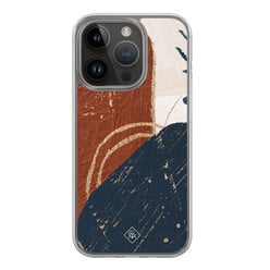 Casimoda iPhone 13 Pro hybride hoesje - Abstract terracotta