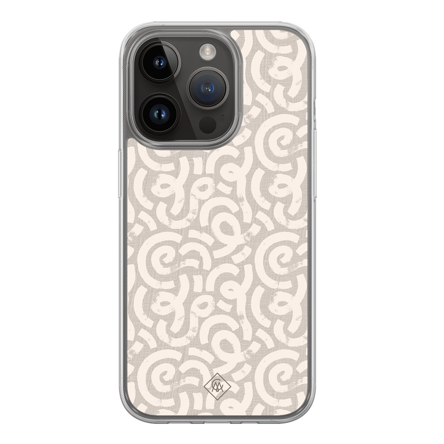 iPhone 13 Pro hybride hoesje - Ivory abstraction