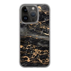 Casimoda iPhone 13 Pro hybride hoesje - Marmer grijs brons
