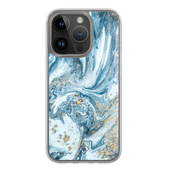 Casimoda iPhone 13 Pro hybride hoesje - Marble sea