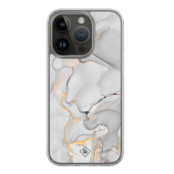 Casimoda iPhone 13 Pro hybride hoesje - Marmer grijs
