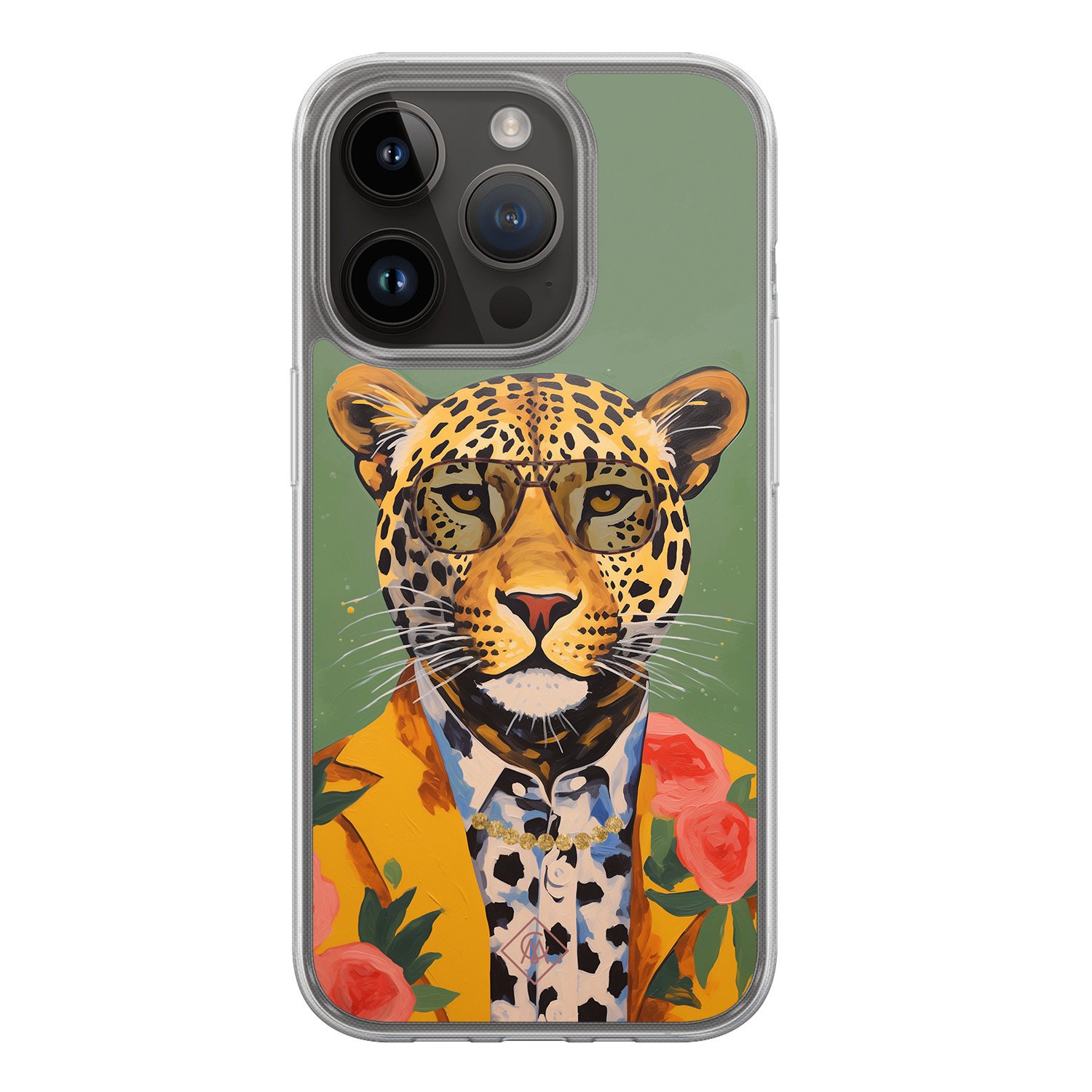 iPhone 13 Pro hybride hoesje - Luipaard hipster