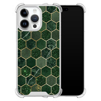 Casimoda iPhone 14 Pro Max shockproof hoesje - Kubus groen