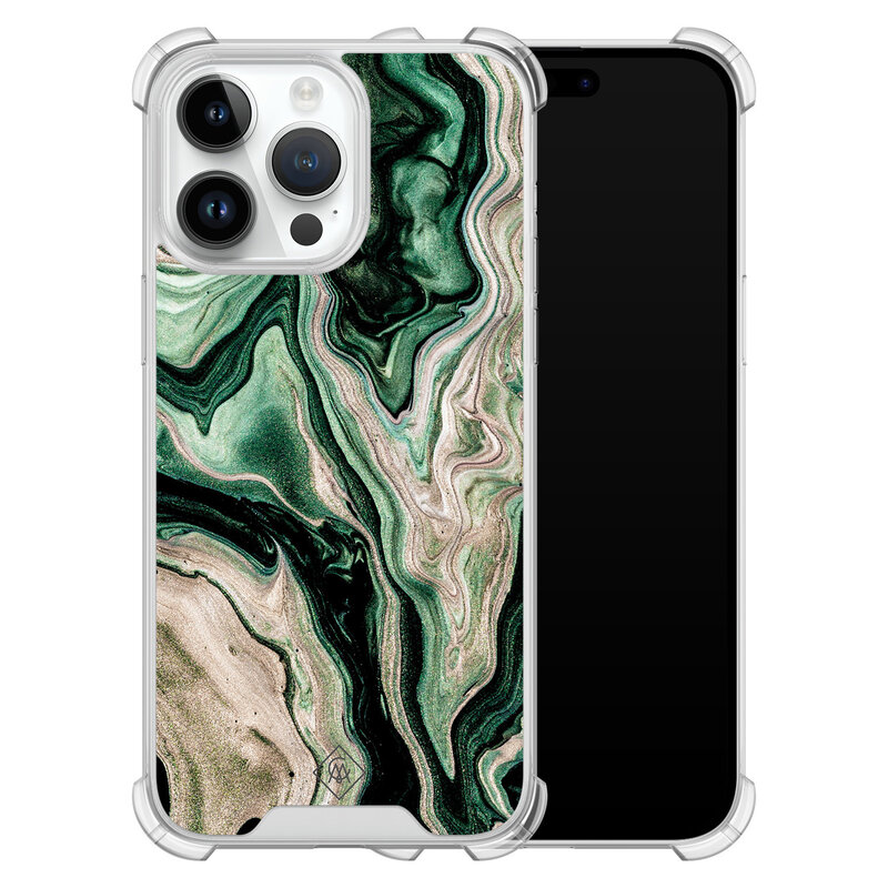 Casimoda iPhone 14 Pro Max shockproof hoesje - Green waves