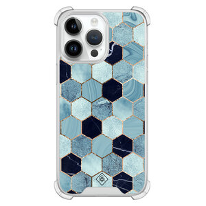 Casimoda iPhone 14 Pro Max shockproof hoesje - Blue cubes