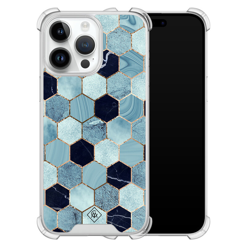 Casimoda iPhone 14 Pro Max shockproof hoesje - Blue cubes