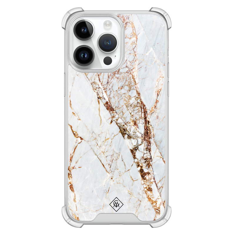 Casimoda iPhone 14 Pro Max shockproof hoesje - Marmer goud