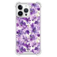 Casimoda iPhone 14 Pro Max shockproof hoesje - Floral violet