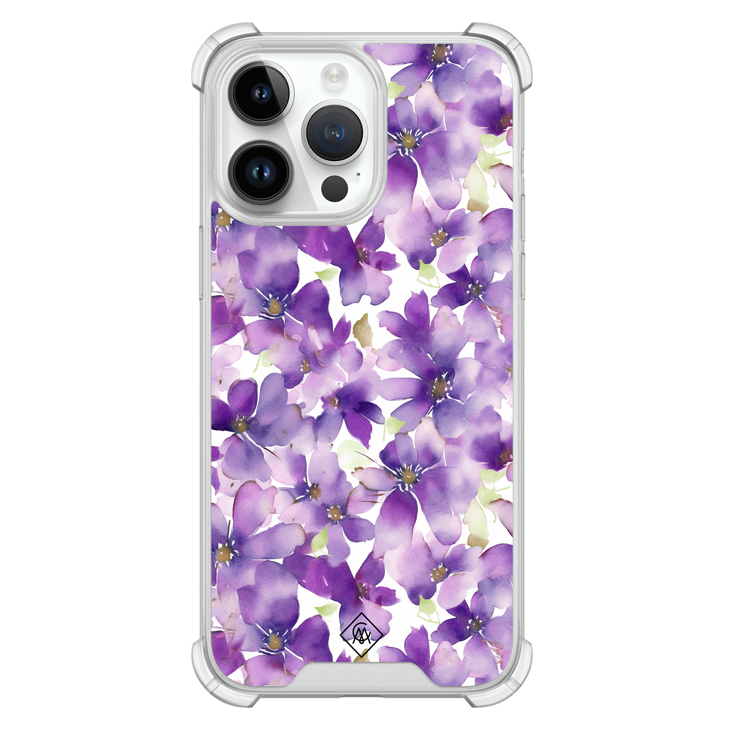 iPhone 14 Pro Max shockproof hoesje Floral violet