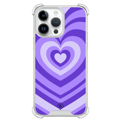 Casimoda iPhone 14 Pro Max shockproof hoesje - Hart swirl paars