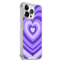 Casimoda iPhone 14 Pro Max shockproof hoesje - Hart swirl paars