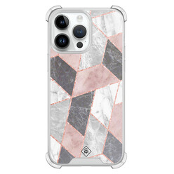 Casimoda iPhone 14 Pro Max shockproof hoesje - Stone grid
