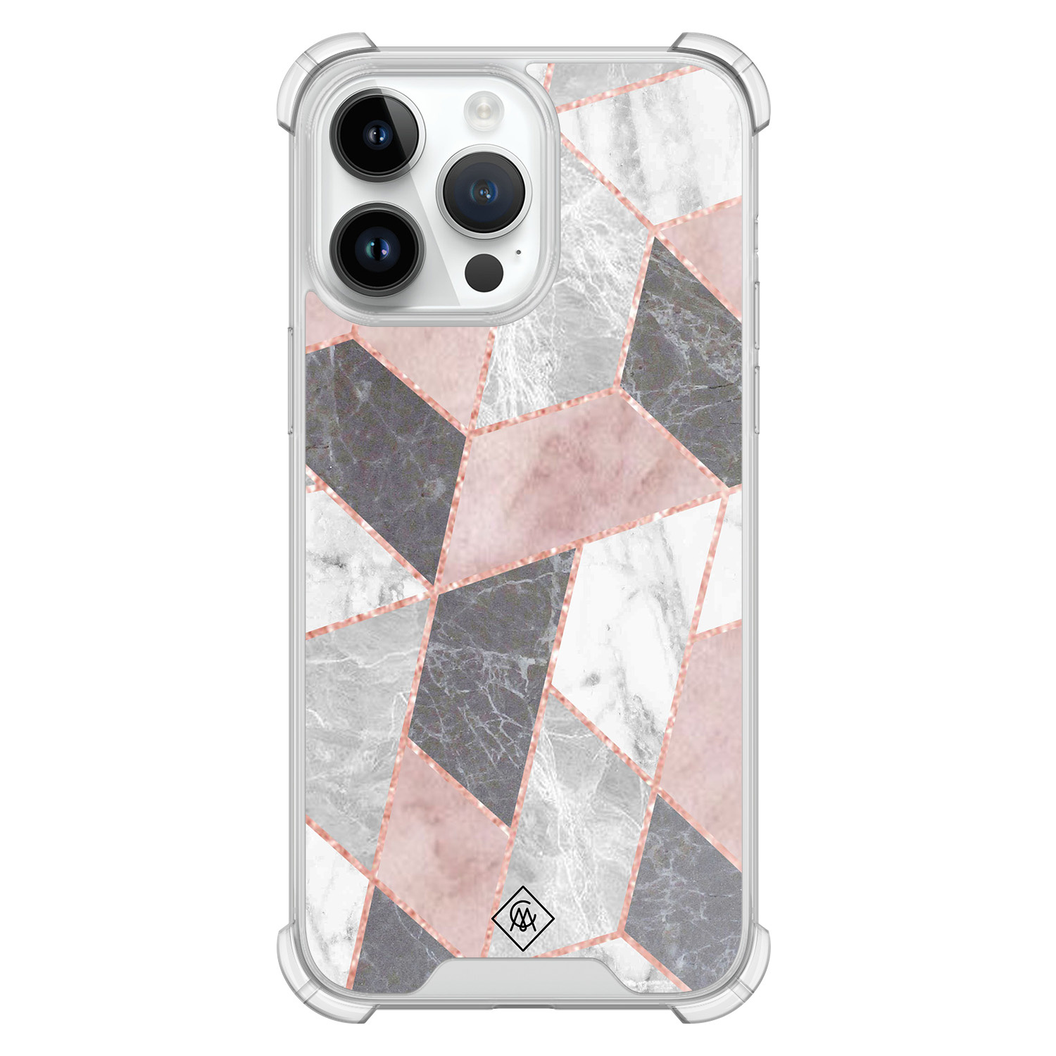 iPhone 14 Pro Max shockproof hoesje Stone grid