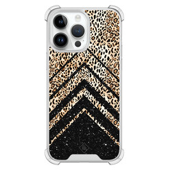 Casimoda iPhone 14 Pro Max shockproof hoesje - Chevron luipaard