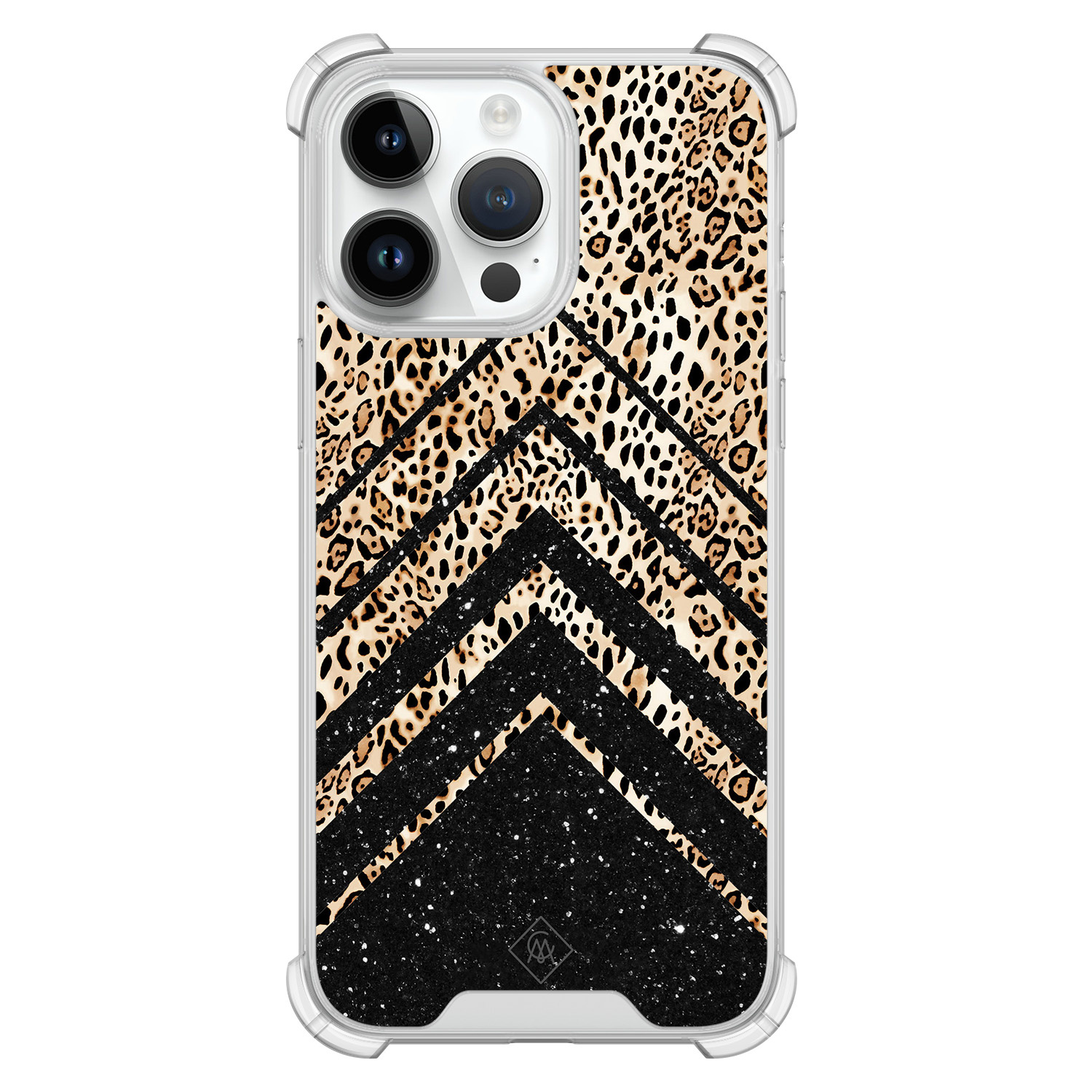 iPhone 14 Pro Max shockproof hoesje Chevron luipaard