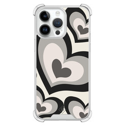 Casimoda iPhone 14 Pro Max shockproof hoesje - Hart swirl zwart