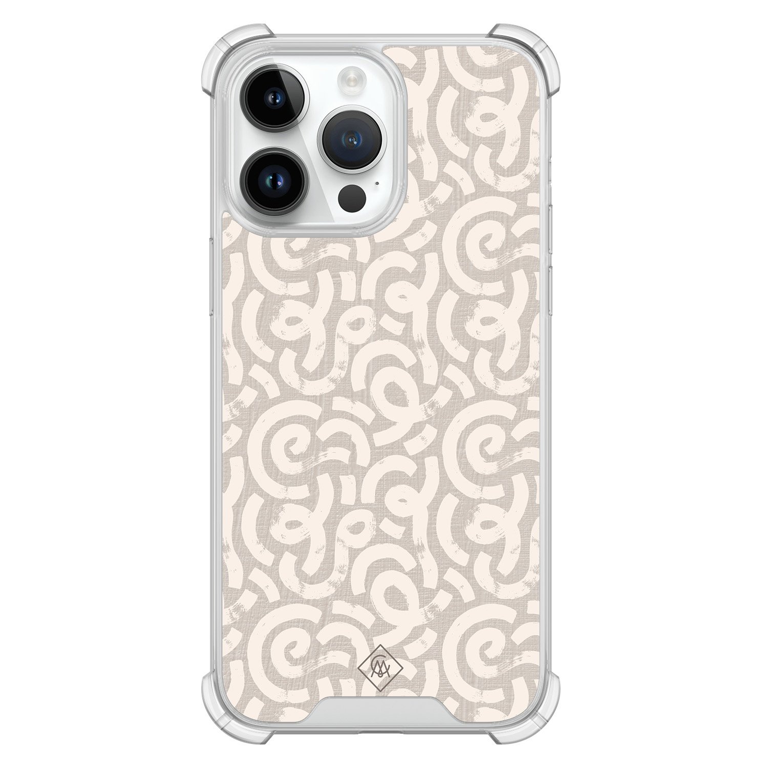 iPhone 14 Pro Max shockproof hoesje - Ivory abstraction