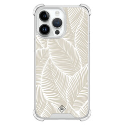 Casimoda iPhone 14 Pro Max shockproof hoesje - Palmy leaves beige