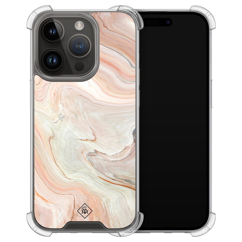 Casimoda iPhone 13 Pro shockproof hoesje - Marmer waves