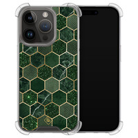 Casimoda iPhone 13 Pro shockproof hoesje - Kubus groen