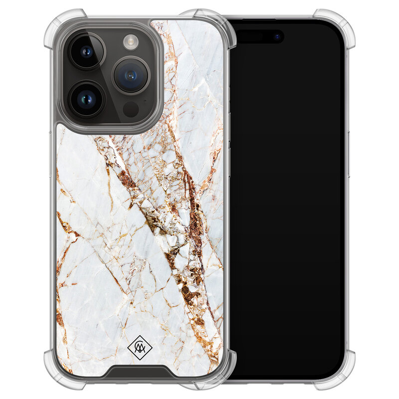 Casimoda iPhone 13 Pro shockproof hoesje - Marmer goud