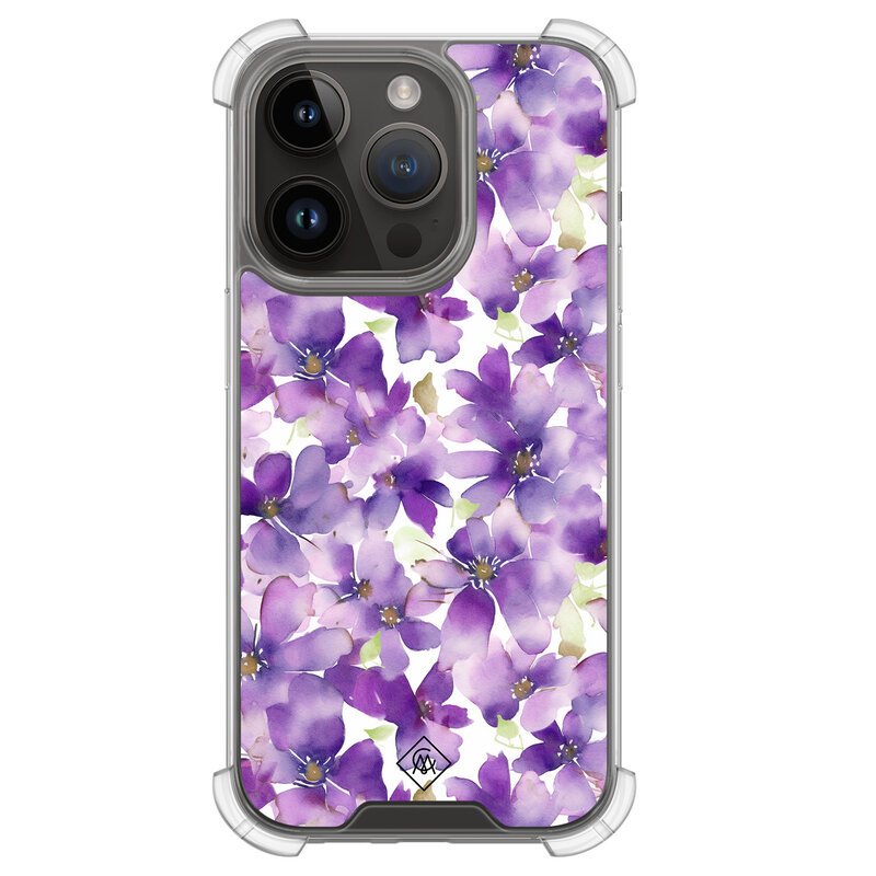 Casimoda iPhone 13 Pro shockproof hoesje - Floral violet
