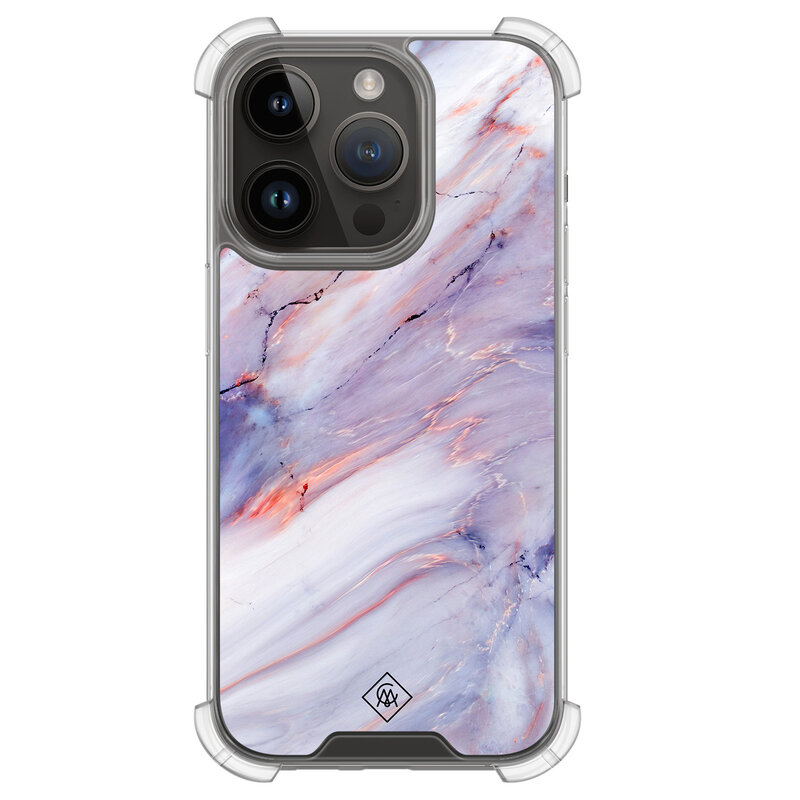 Casimoda iPhone 13 Pro shockproof hoesje - Marmer paars