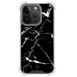 Casimoda iPhone 13 Pro shockproof hoesje - Marmer zwart