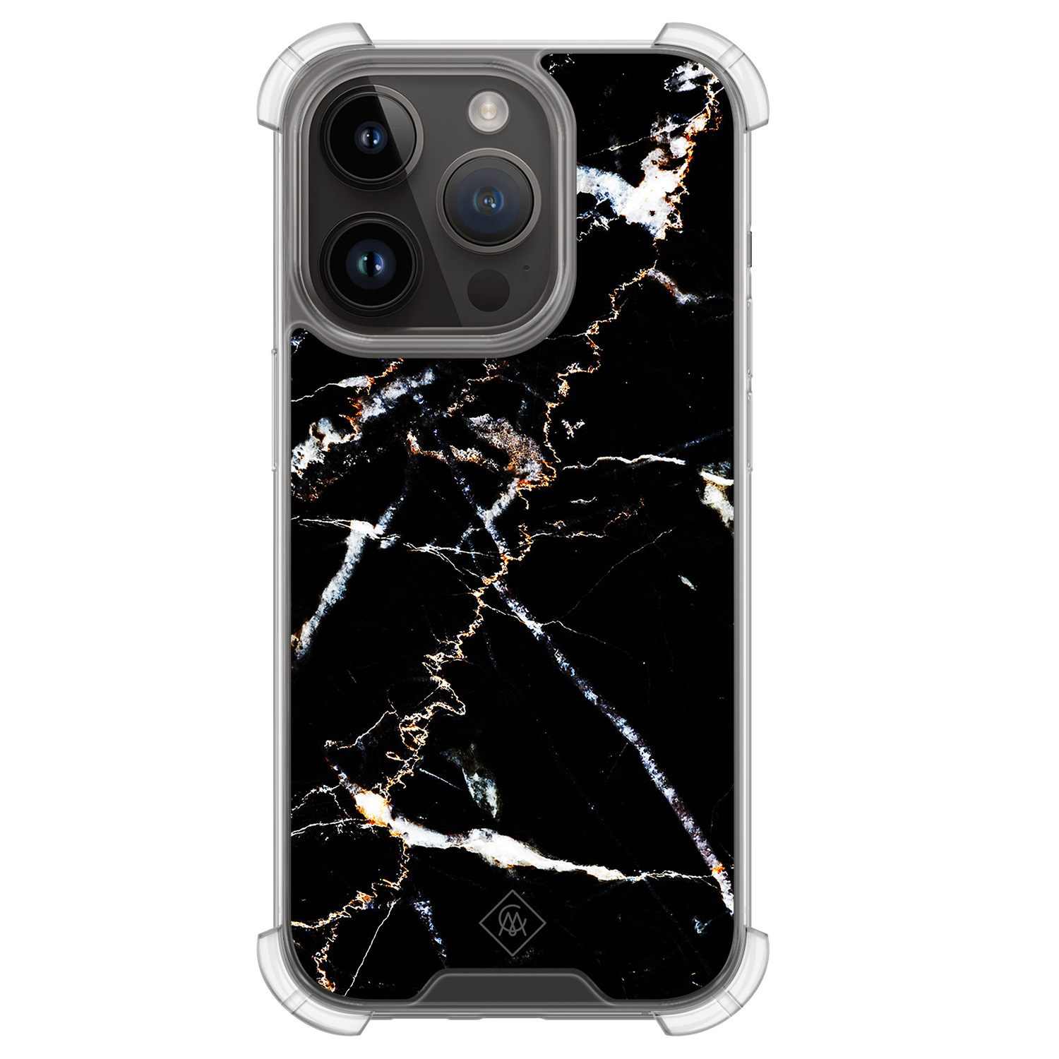 iPhone 13 Pro shockproof hoesje - Marmer zwart