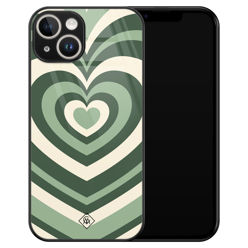 Casimoda iPhone 13 hardcase - Hart swirl groen