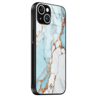 Casimoda iPhone 13 hardcase - Marmer lichtblauw