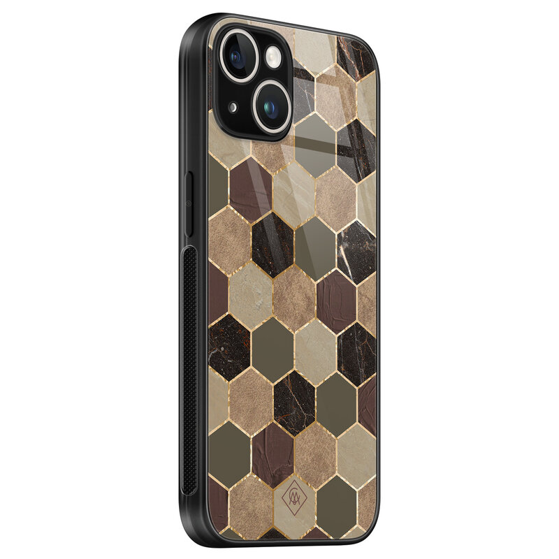 Casimoda iPhone 13 hardcase - Kubus bruin groen