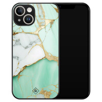 Casimoda iPhone 13 hardcase - Marmer mint goud