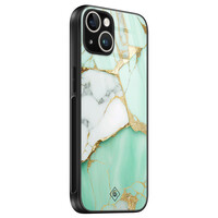 Casimoda iPhone 13 hardcase - Marmer mint goud