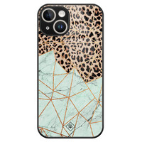 Casimoda iPhone 13 hardcase - Luipaard marmer mint