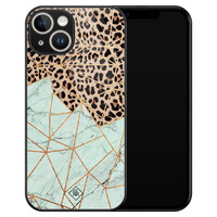 Casimoda iPhone 13 hardcase - Luipaard marmer mint