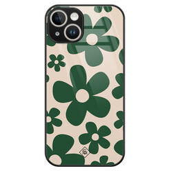 Casimoda iPhone 13 hardcase - Retro flowers groen