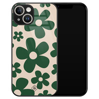 Casimoda iPhone 13 hardcase - Retro flowers groen