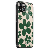 Casimoda iPhone 13 hardcase - Retro flowers groen