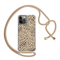 Casimoda iPhone 12 (Pro) hoesje met beige koord - Spot on