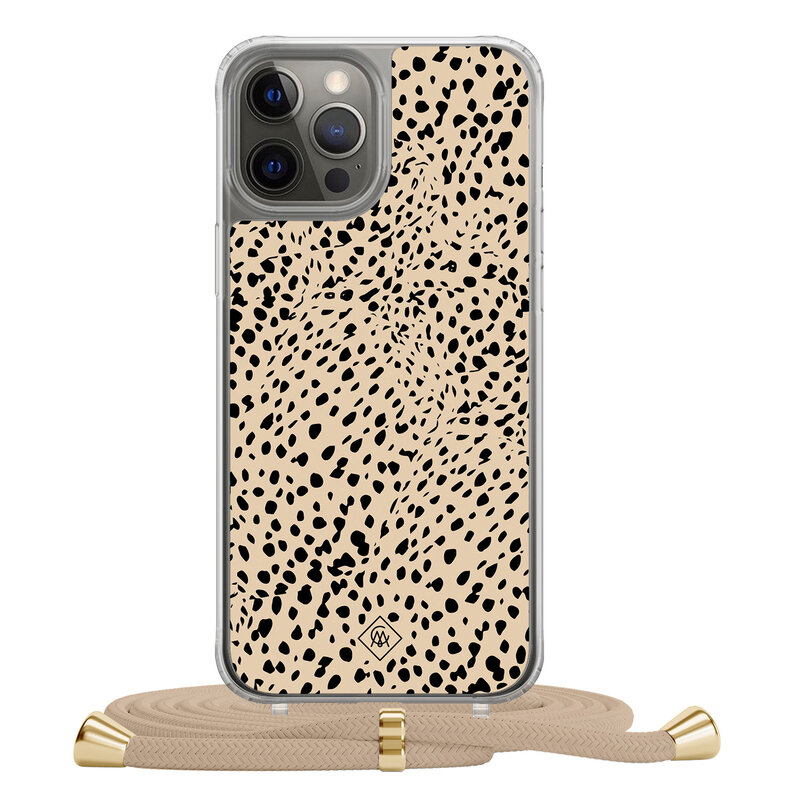 Casimoda iPhone 12 (Pro) hoesje met beige koord - Spot on