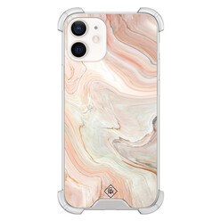 Casimoda iPhone 12 mini shockproof hoesje - Marmer waves
