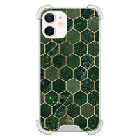 Casimoda iPhone 12 mini shockproof hoesje - Kubus groen