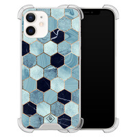 Casimoda iPhone 12 mini shockproof hoesje - Blue cubes